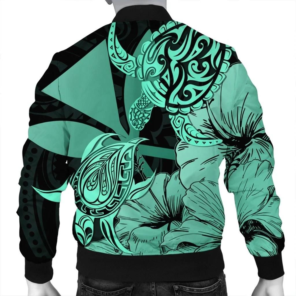 Hawaii-Turtle-Bomber-Jacket-Polynesian-Hibiscus-Art-Ver-2.0-Turquoise-AH-JR-1