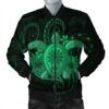 Hawaii Turtle Hibiscus Polynesian Bomber Jacket - Full Style - Green - AH - J4R Bomber Jacket