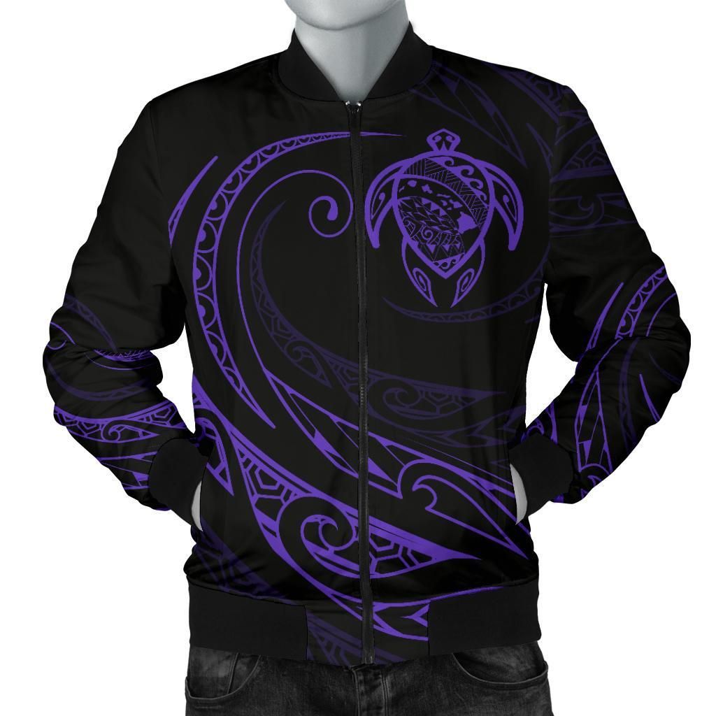 Hawaii Turtle Map Polynesian Men's Bomber Jacket - Purple - Frida Style - AH J9 Bomber Jacket Hawaii Turtle Map Polynesian Men's Bomber Jacket - Purple - Frida Style - AH J9 Bomber Jacket