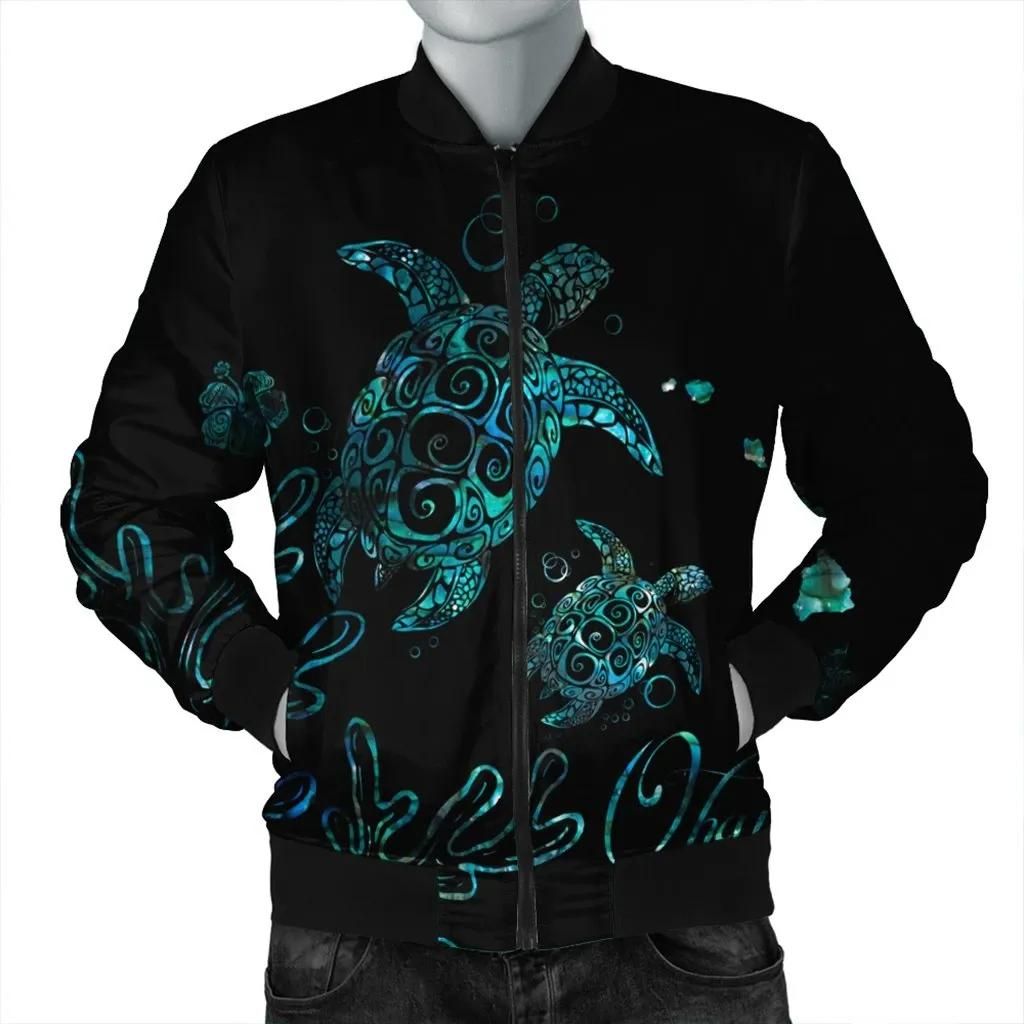 Hawaii Turtle Ohana Paua Shell Bomber Jacket - AH - J4R Bomber Jacket Hawaii Turtle Ohana Paua Shell Bomber Jacket - AH - J4R Bomber Jacket