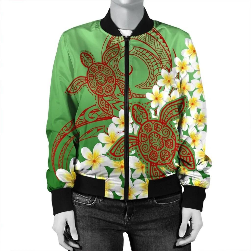 Hawaii-Turtle-Plumeria-Bomber-Jacket-Green-Style-AH-J4R-2