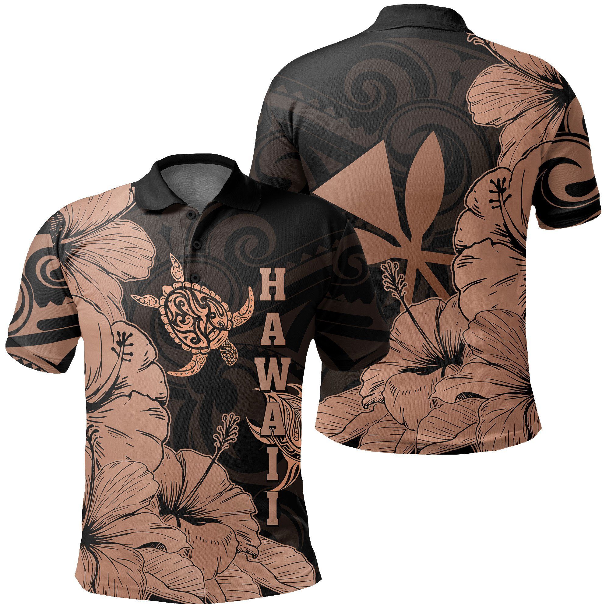 Hawaii Turtle Polo Shirt Polynesian Hibiscus Art Ver 2.0 Orange AH J1 Hawaii Turtle Polo Shirt Polynesian Hibiscus Art Ver 2.0 Orange AH J1