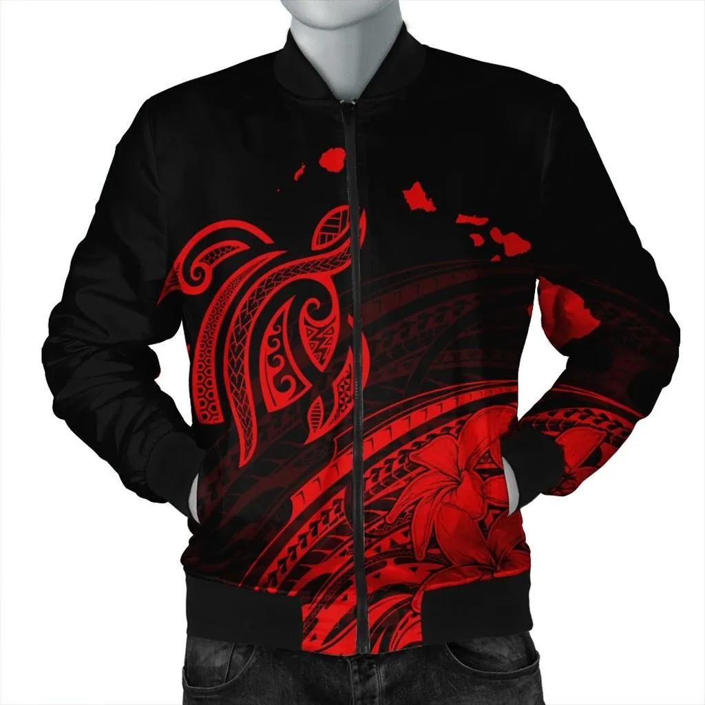 Hawaii Turtle Polynesian Map Plumeria Bomber Jacket Red - AH - JR Bomber Jacket Hawaii Turtle Polynesian Map Plumeria Bomber Jacket Red - AH - JR Bomber Jacket