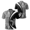 Hawaii Turtle Polynesian Polo Shirt White - Circle Style - AH J9