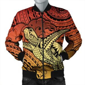 Hawaii Turtle Wave Bomber Jacket - News Style Yellow - AH - J4R Bomber Jacket