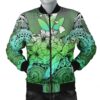 Hawaii Turtle Wave Polynesian Bomber Jacket - Hey Style Green - AH - J4R Bomber Jacket