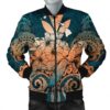 Hawaii Turtle Wave Polynesian Bomber Jacket - Hey Style Orange - AH - J4R Bomber Jacket