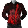 Hawaii Ukulele Flower Bomber Jacket - Red - AH - J4R Bomber Jacket