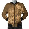 Hawaii Yin Yang Turtle Shark Hibiscus Plumeria Bomber Jacket - Gold - AH - J4R Bomber Jacket