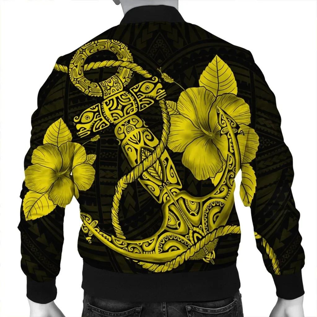 Hawaiian-Anchor-Poly-Tribal-Hibiscus-Polynesian-Bomber-Jacket-Yellow-AH-JR-1