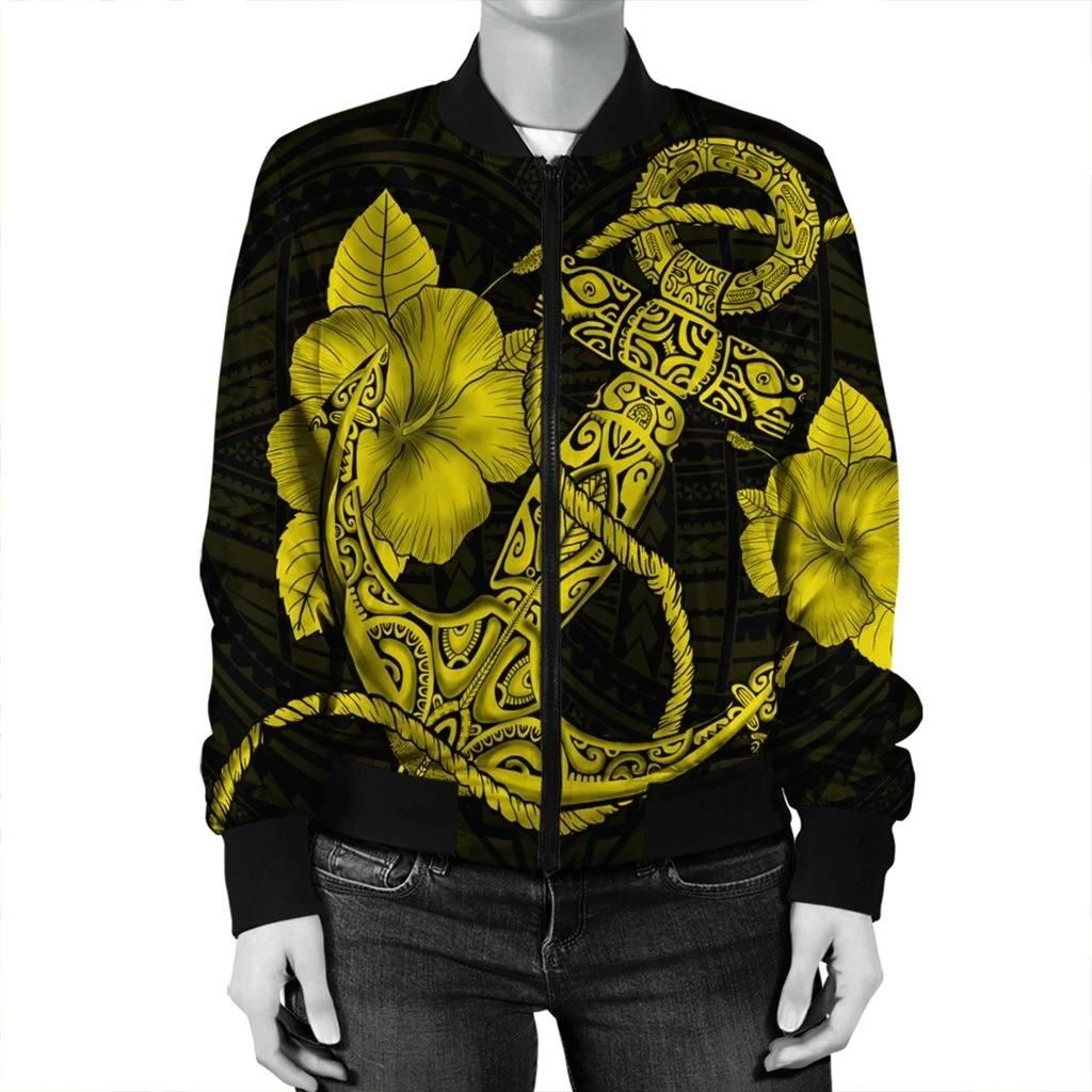 Hawaiian-Anchor-Poly-Tribal-Hibiscus-Polynesian-Bomber-Jacket-Yellow-AH-JR-2