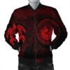Hawaiian Coat Of Arms Turtle Polynesian Bomber Jacket Red AH - J7R Bomber Jacket