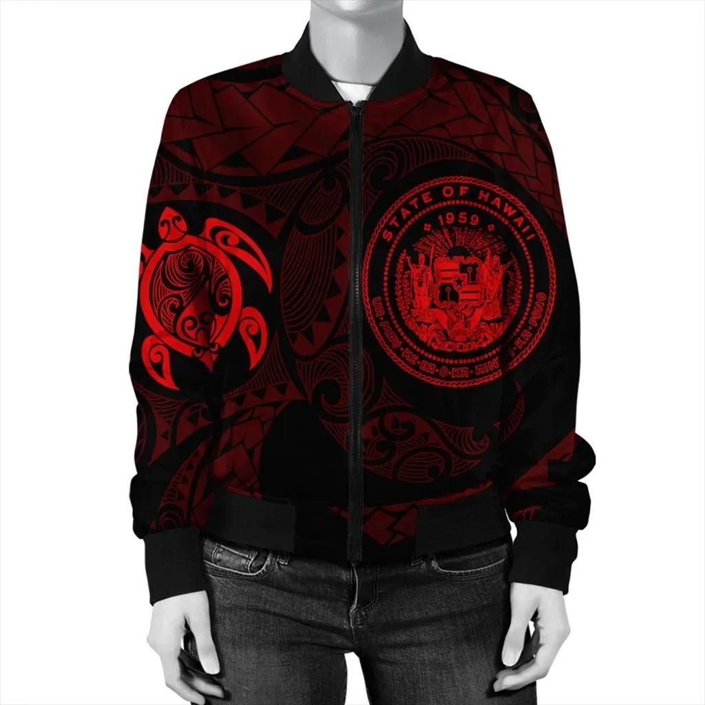 Hawaiian-Coat-Of-Arms-Turtle-Polynesian-Bomber-Jacket-Red-AH-J7R-Bomber-Jacket-2