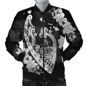 Hawaiian Fish Hook Hibiscus Banzai Surfing Polynesian Bomber Jacket - AH - J5R Bomber Jacket