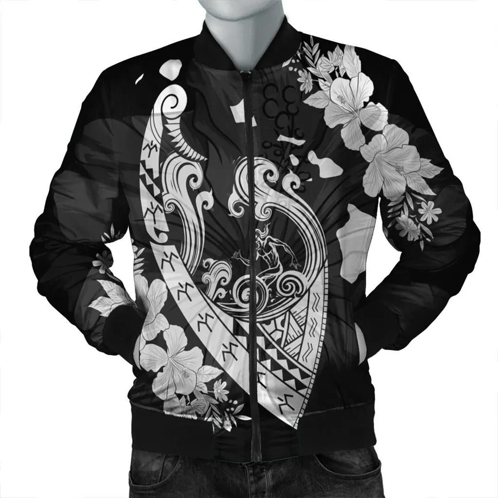 Hawaiian Fish Hook Hibiscus Banzai Surfing Polynesian Bomber Jacket - AH - J5R Bomber Jacket Hawaiian Fish Hook Hibiscus Banzai Surfing Polynesian Bomber Jacket - AH - J5R Bomber Jacket