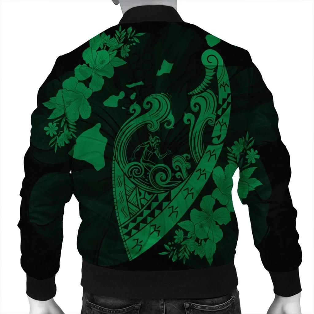 Hawaiian-Fish-Hook-Hibiscus-Banzai-Surfing-Polynesian-Bomber-Jacket-Green-AH-J5R-Bomber-Jacket-1