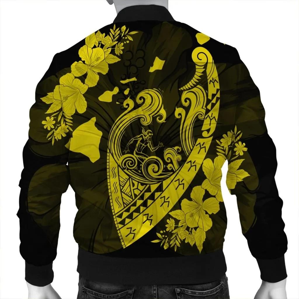Hawaiian-Fish-Hook-Hibiscus-Banzai-Surfing-Polynesian-Bomber-Jacket-Yellow-AH-J5R-Bomber-Jacket-1