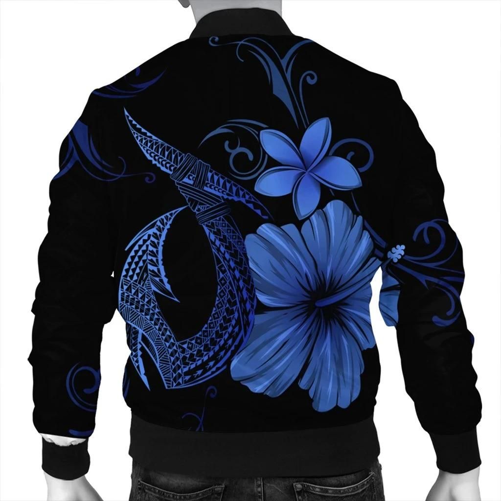 Hawaiian-Fish-Hook-Hibiscus-Plumeria-Polynesian-Bomber-Jacket-Blue-AH-J4R-Bomber-Jacket-1