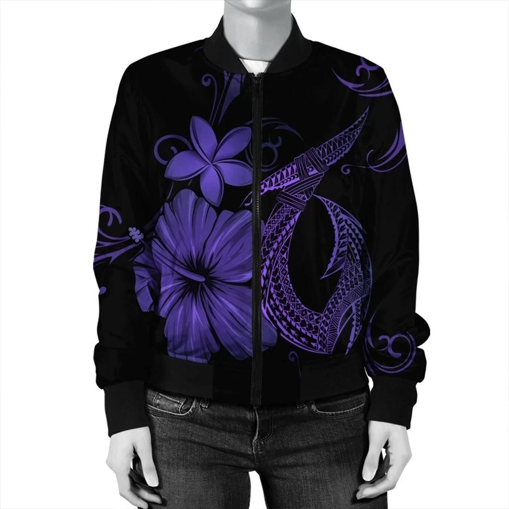 Hawaiian-Fish-Hook-Hibiscus-Plumeria-Polynesian-Bomber-Jacket-Purple-AH-J4R-Bomber-Jacket-2