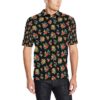 Hawaiian Flower Themed Print Men Polo Shirt