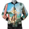 Hawaiian Hibiscus Aloha Hula Girl Dance On The Beach Bomber Jacket - AH - JR Bomber Jacket