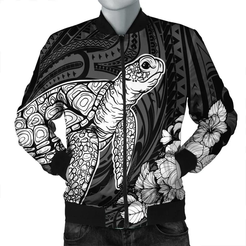 Hawaiian Hibiscus Memory Turtle Polynesian Bomber Jacket White - AH - JR Bomber Jacket Hawaiian Hibiscus Memory Turtle Polynesian Bomber Jacket White - AH - JR Bomber Jacket