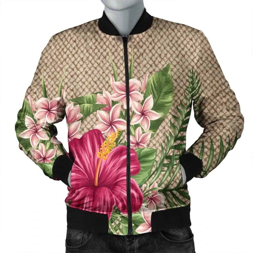 Hawaiian Hibiscus Plumeria Palm Leaves Lauhala Background Polynesian Bomber Jacket - AH - A0 Bomber Jacket Hawaiian Hibiscus Plumeria Palm Leaves Lauhala Background Polynesian Bomber Jacket - AH - A0 Bomber Jacket