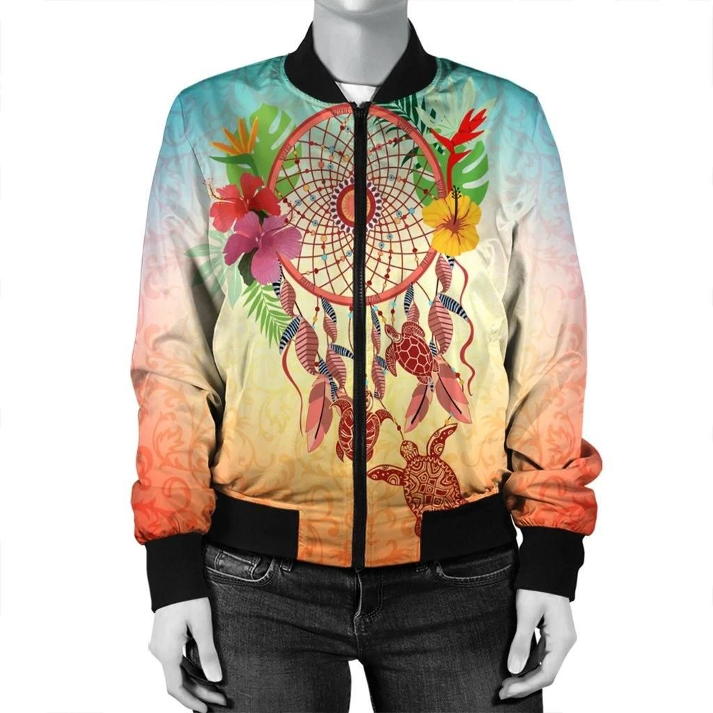 Hawaiian-Hibiscus-Strelitzia-Flower-Dreamcatcher-Bomber-Jacket-AH-JR-Bomber-Jacket-2