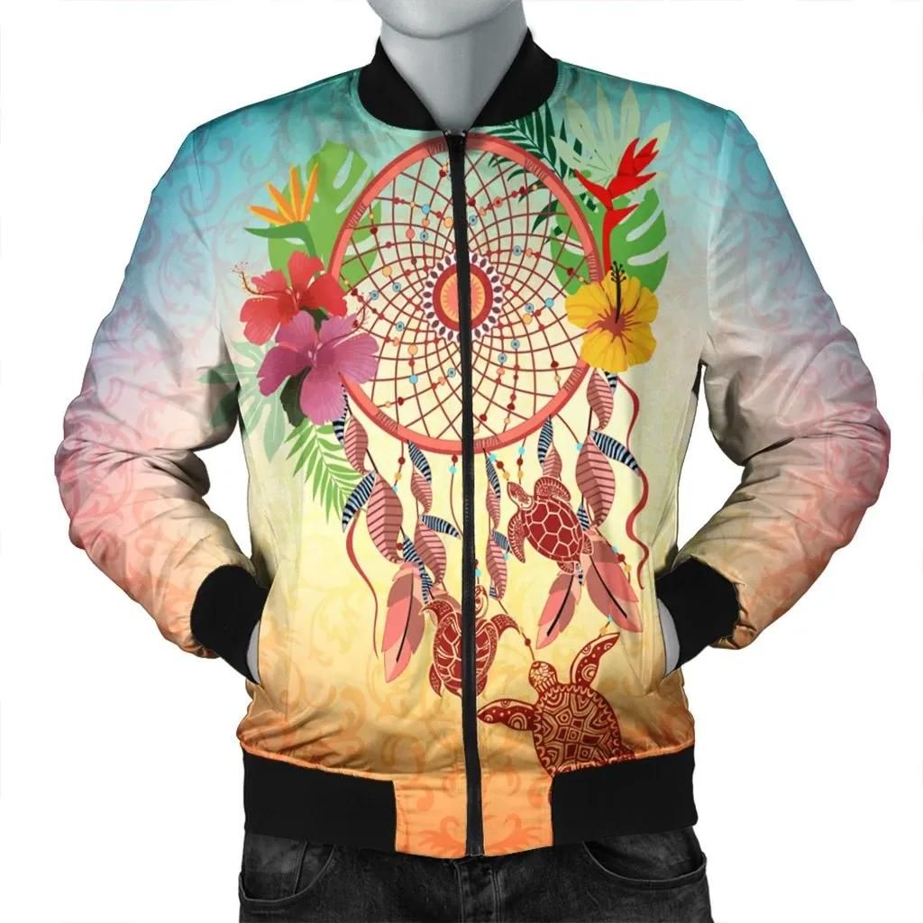 Hawaiian Hibiscus Strelitzia Flower Dreamcatcher Bomber Jacket - AH - JR Bomber Jacket Hawaiian Hibiscus Strelitzia Flower Dreamcatcher Bomber Jacket - AH - JR Bomber Jacket