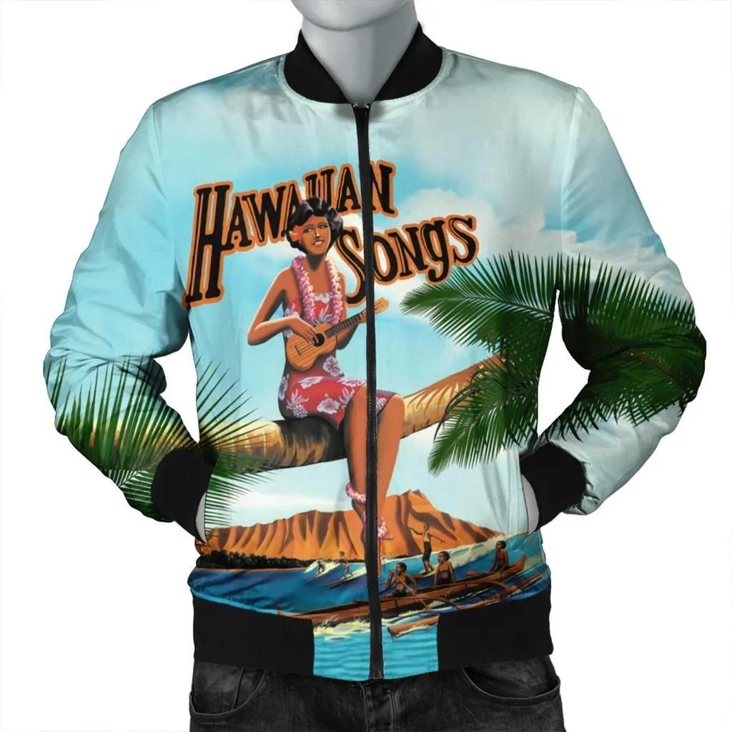 Hawaiian Hula Aboriginal Song Bomber Jacket - AH - JR Bomber Jacket Hawaiian Hula Aboriginal Song Bomber Jacket - AH - JR Bomber Jacket