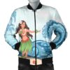 Hawaiian Hula Dance Cartoon Hibiscus Wave Bomber Jacket - AH - JR Bomber Jacket