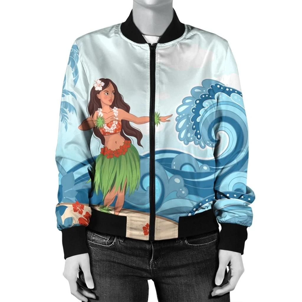 Hawaiian-Hula-Dance-Cartoon-Hibiscus-Wave-Bomber-Jacket-AH-JR-Bomber-Jacket-2