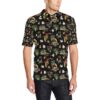 Hawaiian Island Themed Print Men Polo Shirt