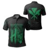 Hawaiian Kamehameha Kakau Polo Shirt Green - AH - J7