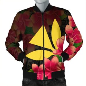 Hawaiian Kanaka Plumeria Polynesian Bomber Jacket - AH - J4R