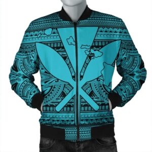 Hawaiian Kanaka Polynesian Tribal Bomber Jacket Reggae Color Blue AH - J7R Bomber Jacket