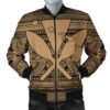 Hawaiian Kanaka Polynesian Tribal Bomber Jacket Reggae Color Gold AH - J7R