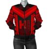 Hawaiian Kanaka Polynesian Women's Bomber Jacket Active Red - AH - J77 Bomber Jacket