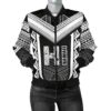 Hawaiian Kanaka Polynesian Women's Bomber Jacket Active White - AH - J77 Bomber Jacket