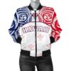 Hawaiian Kanaka Women's Bomber Jacket Flag Nation Demodern White AH J1 Bomber Jacket