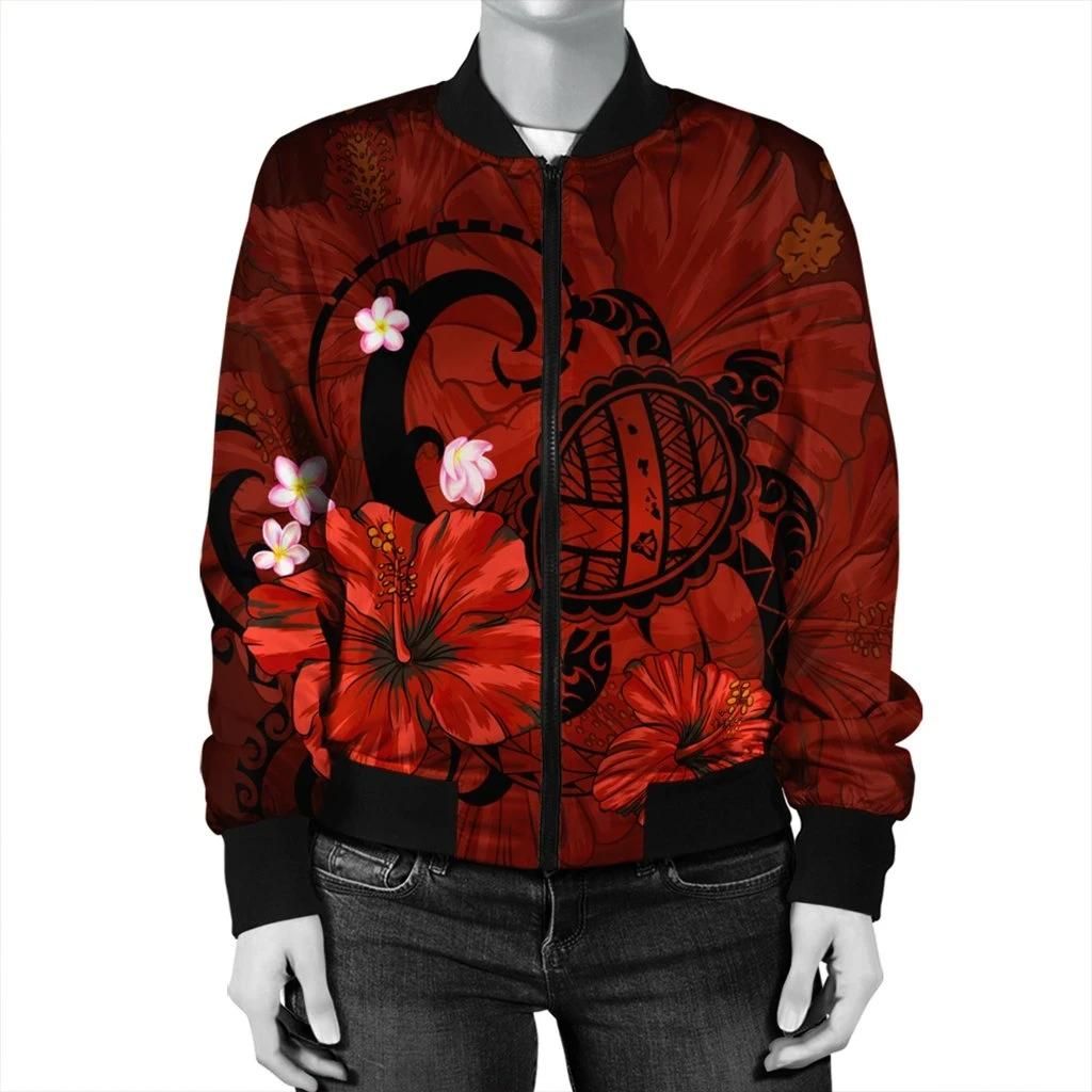 Hawaiian-Map-Big-Turtle-Hibiscus-Plumeria-Tribal-Polynesian-Bomber-Jacket-Red-AH-J6R-Bomber-Jacket-2