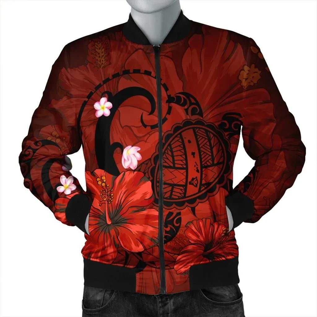 Hawaiian Map Big Turtle Hibiscus Plumeria Tribal Polynesian Bomber Jacket - Red - AH - J6R Bomber Jacket Hawaiian Map Big Turtle Hibiscus Plumeria Tribal Polynesian Bomber Jacket - Red - AH - J6R Bomber Jacket