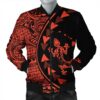 Hawaiian Map Gecko Tattoo Kakau Polynesian Bomber Jacket Orange AH - J0R Bomber Jacket
