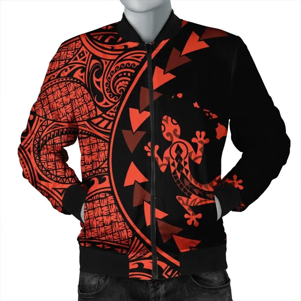 Hawaiian Map Gecko Tattoo Kakau Polynesian Bomber Jacket Orange AH - J0R Bomber Jacket Hawaiian Map Gecko Tattoo Kakau Polynesian Bomber Jacket Orange AH - J0R Bomber Jacket