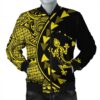 Hawaiian Map Gecko Tattoo Kakau Polynesian Bomber Jacket Yellow AH - J0R Bomber Jacket