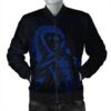 Hawaiian Map Heart Ribbon Cancer Hibiscus Blue Polynesian Bomber Jacket - AH - J4R Bomber Jacket