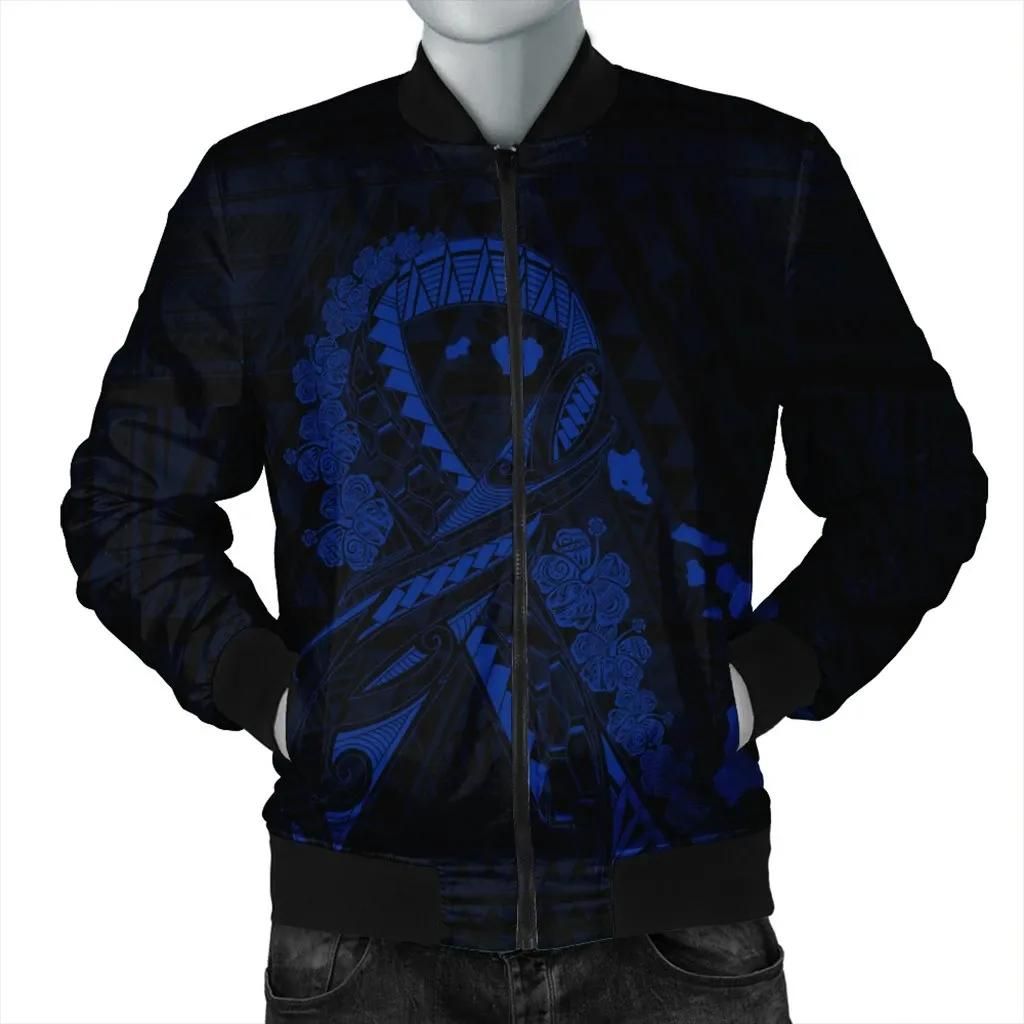 Hawaiian Map Heart Ribbon Cancer Hibiscus Blue Polynesian Bomber Jacket - AH - J4R Bomber Jacket Hawaiian Map Heart Ribbon Cancer Hibiscus Blue Polynesian Bomber Jacket - AH - J4R Bomber Jacket