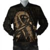 Hawaiian Map Heart Ribbon Cancer Hibiscus Gold Polynesian Bomber Jacket - AH - J4R Bomber Jacket
