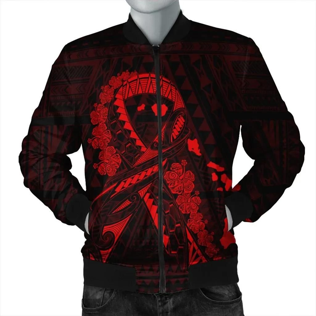 Hawaiian Map Heart Ribbon Cancer Hibiscus Red Polynesian Bomber Jacket - AH - J4R Bomber Jacket Hawaiian Map Heart Ribbon Cancer Hibiscus Red Polynesian Bomber Jacket - AH - J4R Bomber Jacket