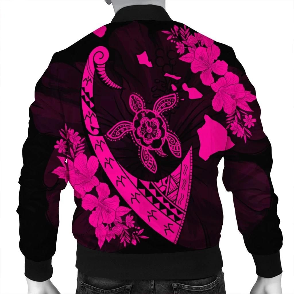 Hawaiian-Map-Hibiscus-Turtle-Fish-Hook-Polynesian-Bomber-Jacket-Pink-AH-J5R-Bomber-Jacket-1